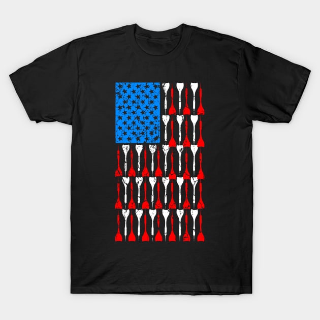 Darts USA Pride America Flag Arrow Patriot Gift T-Shirt by MrTeee